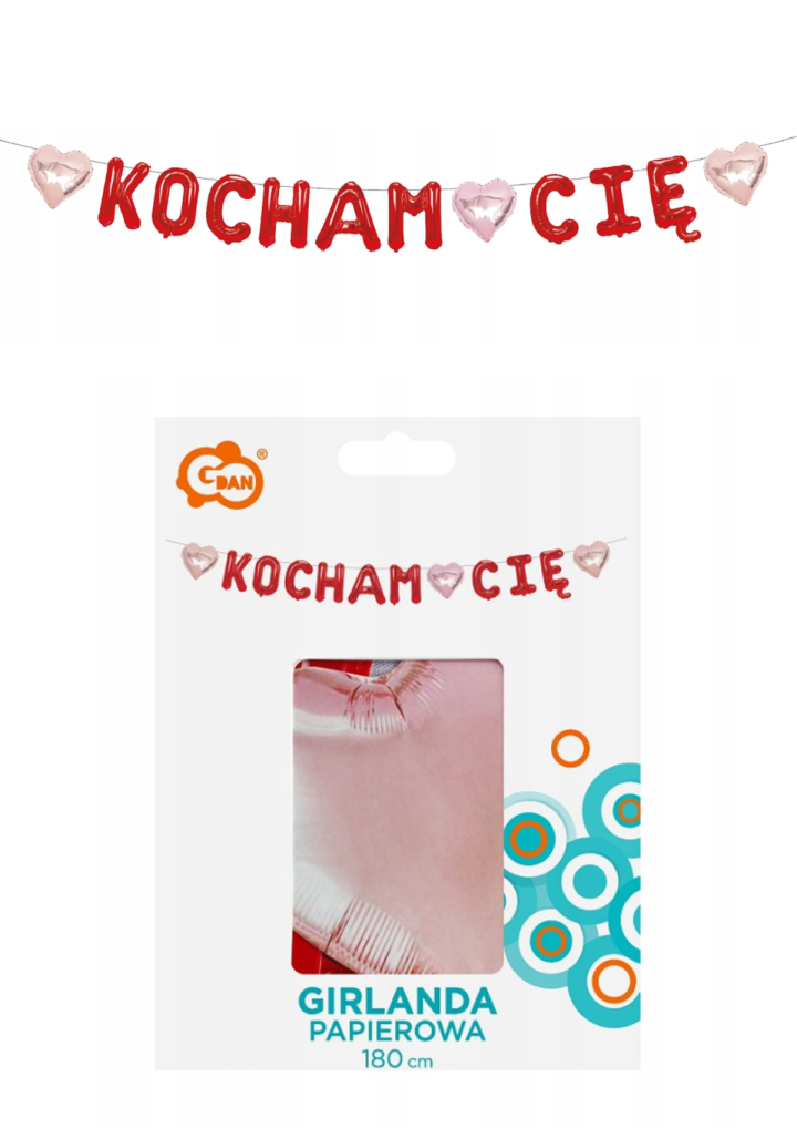 Girlanda papierowa KOCHAM CIĘ